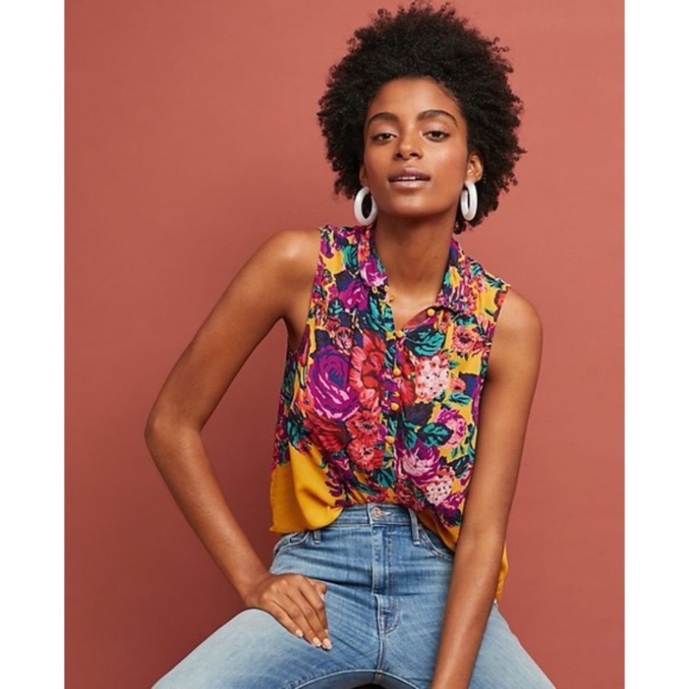 Meadow Rue Cecilia Floral Top, EUC Size Small